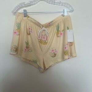 P.J. Salvage Cream Pineapple & Floral Print Sleep Shorts